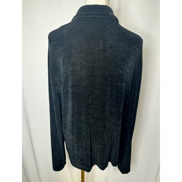 Softwear By Mark Singer Black Full-Zip Jacket Cardigan L Large Flowy Travelers - Picture 4 of 7